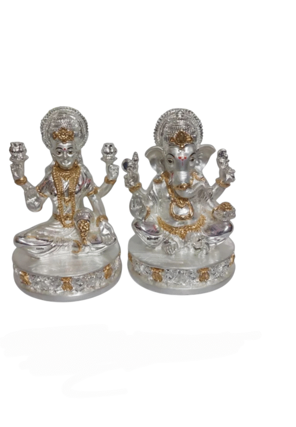Silver Laxmi Ganesh Statue