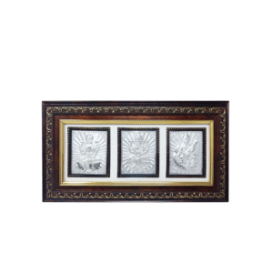 Lakshmi Ganesha Saraswati Silver Photo Frame