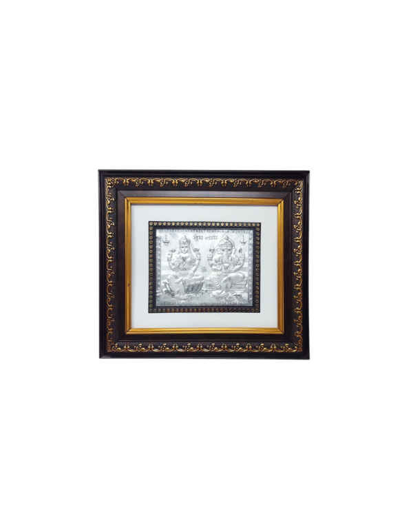 Lord Ganesha and Goddess Lakshmi Silver Photo Frame