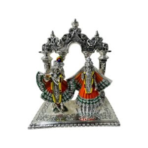 Radha Krishna Silver Statue
